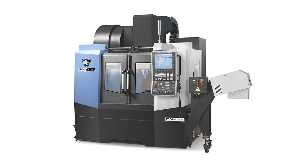 Front view of an SVM 4100 CNC vertical machining center